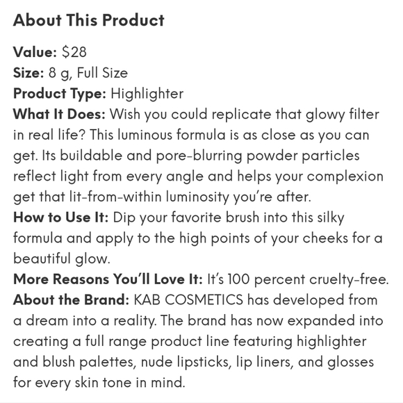 KAB COSMETICS PRESSED GLOW POWDER. - Picture 3 of 4